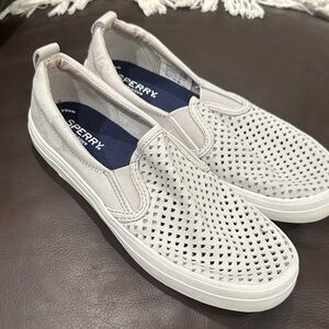 Sperry women’s Light Gray Perforated Slip-Ons